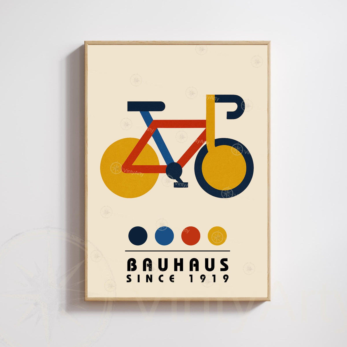 Affiche vélo – Poster géométrique moderne - Affiche Bauhaus